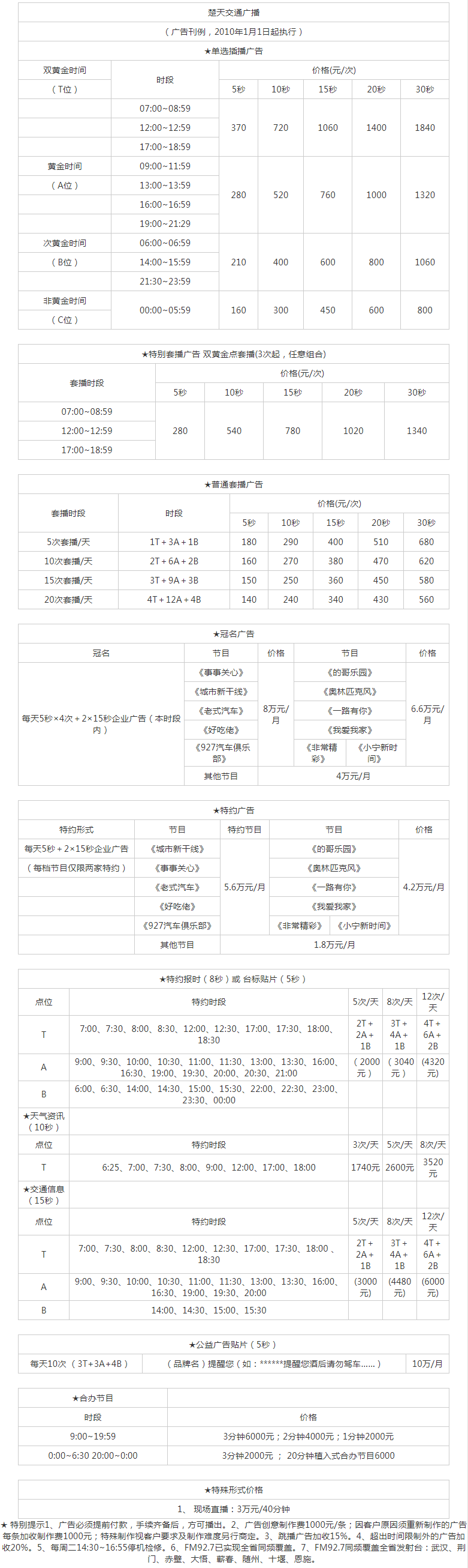 2010湖北人民广播电台楚天交通广播（FM92.7）广告报价表.png