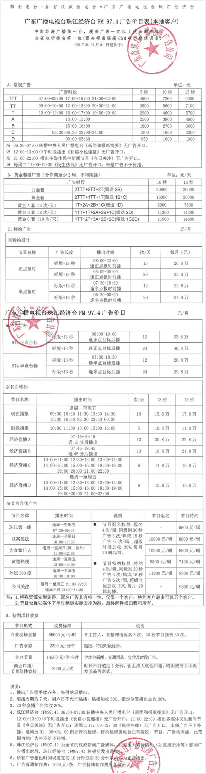 2017广东人民广播电台珠江经济广播 FM97.4广告报价表.png