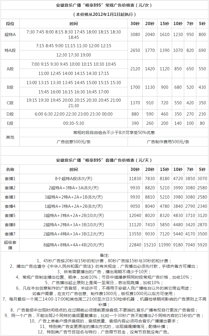 2012安徽人民广播电台音乐广播 FM89.5广告报价表.png