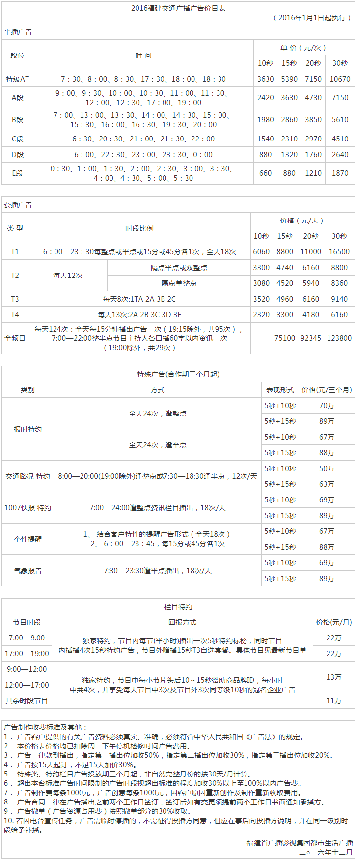 2016福建人民广播电台交通广播 FM100.7广告报价表.png