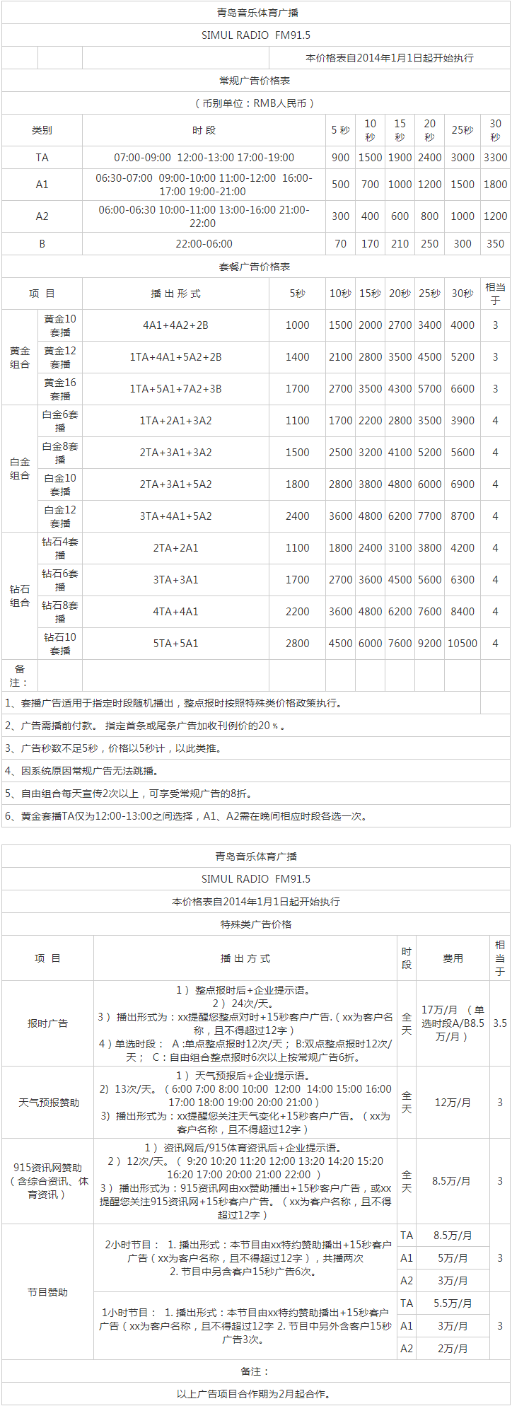 2015青岛人民广播电台音乐体育广播 FM91.5广告报价表.png