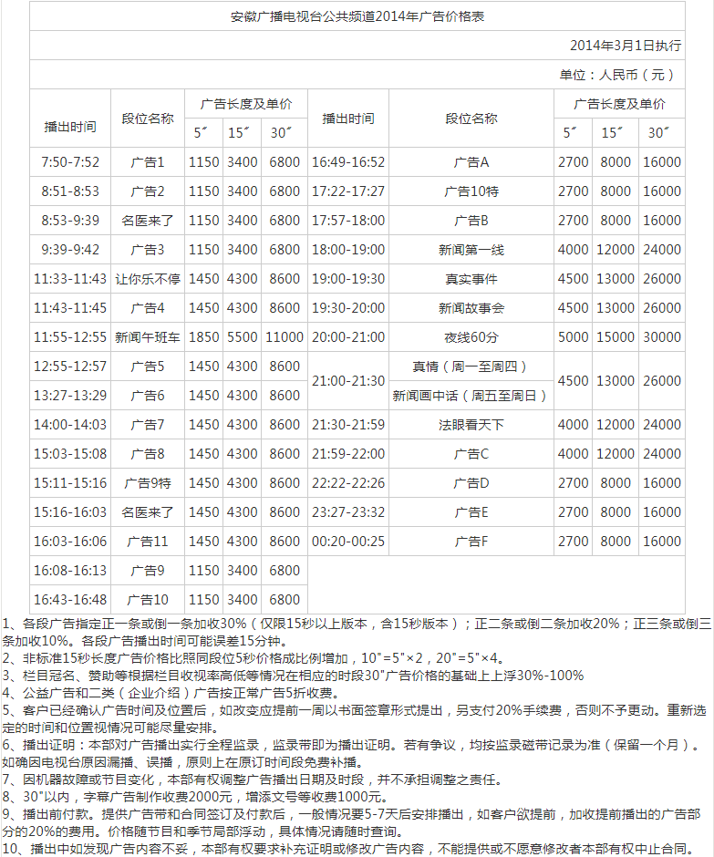 2014安徽电视台公共频道广告报价表.png