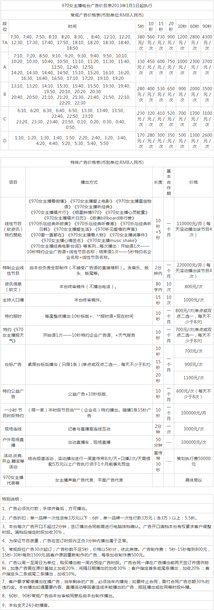 2013广西人民广播电台970女主播电台广告报价表.png